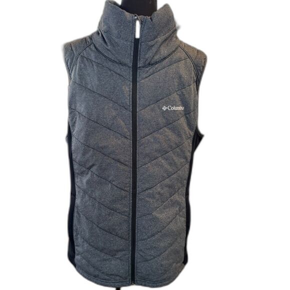 Columbia Women’s Full Zip Outdoor Vest Gray Embroidered Logo XL - Picture 2 of 6